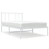 vidaXL Cadre de lit m&eacute;tal sans matelas avec t&ecirc;te de lit blanc 90x200cm
