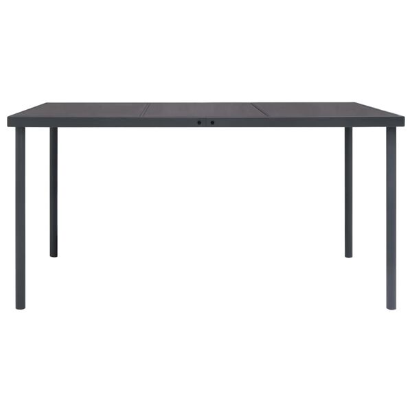 vidaXL Table à dîner d'extérieur Anthracite 150x90x74 cm Acier