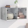 vidaXL Armoire murale avec portes en verre gris b&eacute;ton 68,5x37x35 cm