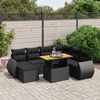 vidaXL Salon de jardin 8 pcs avec coussins noir r&eacute;sine tress&eacute;e