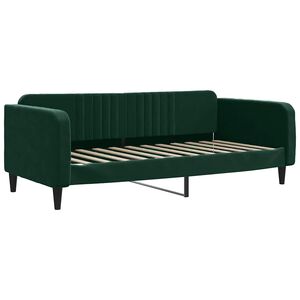 vidaXL Lit de repos sans matelas vert fonc&eacute; 100x200 cm velours