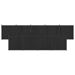 vidaXL Panneau de cl&ocirc;ture 9 pc 1580 x 186,5 cm WPC et Aluminium Noir