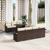 vidaXL Ensemble de canap&eacute; de jardin 8 pcs Marron Poly rotin