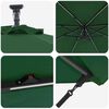 vidaXL Parasol Vert 294 x 294 x 248 cm Polyester et Aluminium