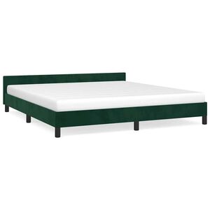 vidaXL Cadre de lit sans matelas vert fonc&eacute; 180x200 cm velours