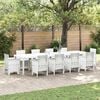 vidaXL Table de jardin pour repas Blanc 350 x 100 x 73 cm polyrotin