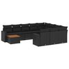 vidaXL Salon de jardin 11 pcs avec coussins noir r&eacute;sine tress&eacute;e