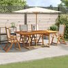 vidaXL Ensemble &agrave; manger de jardin 5pcs bois d'acacia solide textil&egrave;ne
