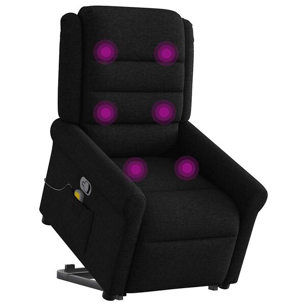 vidaXL Fauteuil de massage inclinable Noir Tissu
