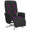 vidaXL Fauteuil inclinable de massage avec repose-pieds noir tissu