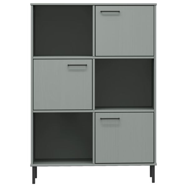 vidaXL Biblioth&egrave;que avec pieds en m&eacute;tal Gris 90x35x128,5 cm Bois OSLO