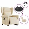 vidaXL Fauteuil inclinable de massage &eacute;lectrique Cr&egrave;me Tissu