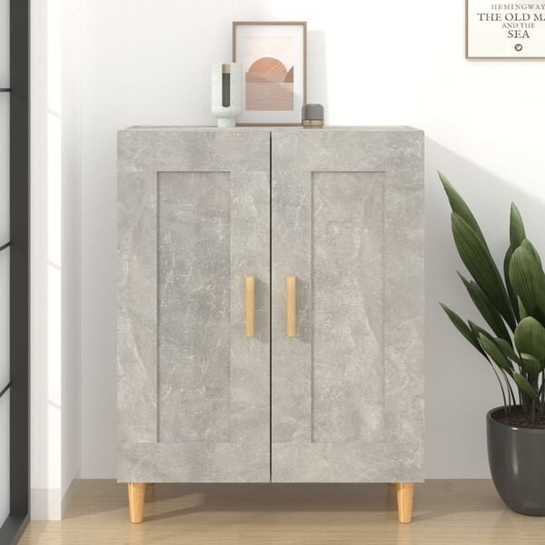 vidaXL Buffet Gris b&eacute;ton 69,5x34x90 cm Bois d'ing&eacute;nierie