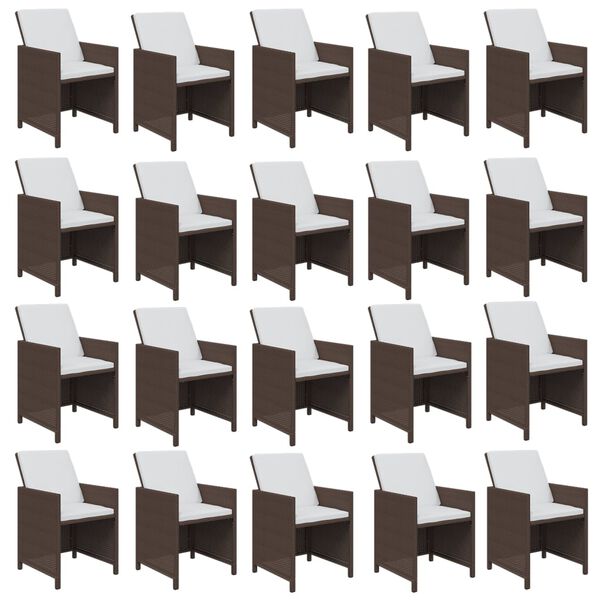 vidaXL Ensemble &agrave; manger de jardin coussins 21 pcs R&eacute;sine tress&eacute;e