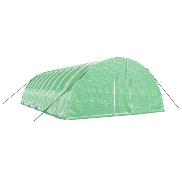 vidaXL Serre avec cadre en acier vert 60 m&sup2; 10x6x2,85 m
