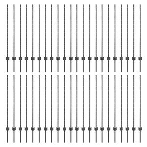 vidaXL Poteau de cl&ocirc;ture. 44 pcs Gris 160 cm Acier