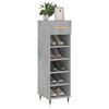 vidaXL Armoire &agrave; chaussures gris b&eacute;ton 30x35x105 cm bois d'ing&eacute;nierie