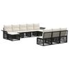 vidaXL Ensemble de canap&eacute; de jardin 10 pc Noir polyrotin