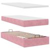 vidaXL Cadre de lit ottoman avec matelas rose 160x200 cm velours