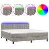 vidaXL Sommier &agrave; lattes de lit matelas et LED Gris clair 180x200 cm