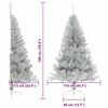vidaXL Sapin de No&euml;l artificiel pr&eacute;-&eacute;clair&eacute; Argent 180 cm PET