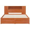 vidaXL Cadre de lit avec t&ecirc;te de lit de rangement Cire marron