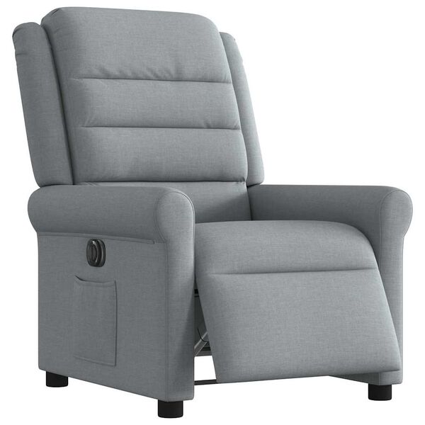 vidaXL Fauteuil inclinable électrique Gris clair Tissu