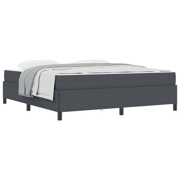 vidaXL Cadre de lit avec matelas Gris fonc&eacute; 180 x 200 cm tissu