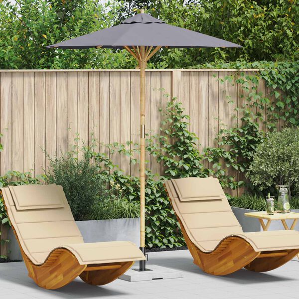 vidaXL Parasol de jardin Gris fonc&eacute; &Oslash; 270 x 260 cm Bambou