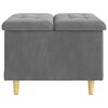 vidaXL Pouf de rangement Gris fonc&eacute; 60 x 60 x 45 cm Velours