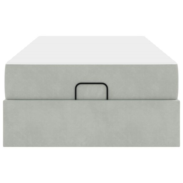 vidaXL Cadre de lit avec matelas Gris clair 90 x 190 cm Velours