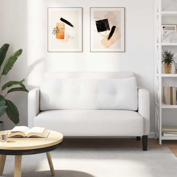 vidaXL Coussin de Dos Blanc 140 x 24 x 50 cm tissu