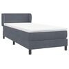 vidaXL Sommier &agrave; lattes de lit et matelas gris fonc&eacute; 80x220 cm velours