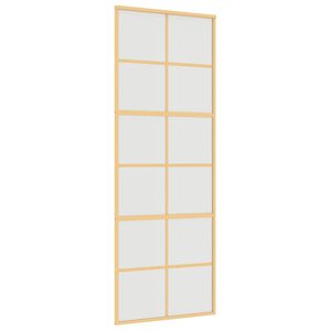 vidaXL Porte coulissante dor&eacute; 76x205 cm verre ESG d&eacute;poli et aluminium