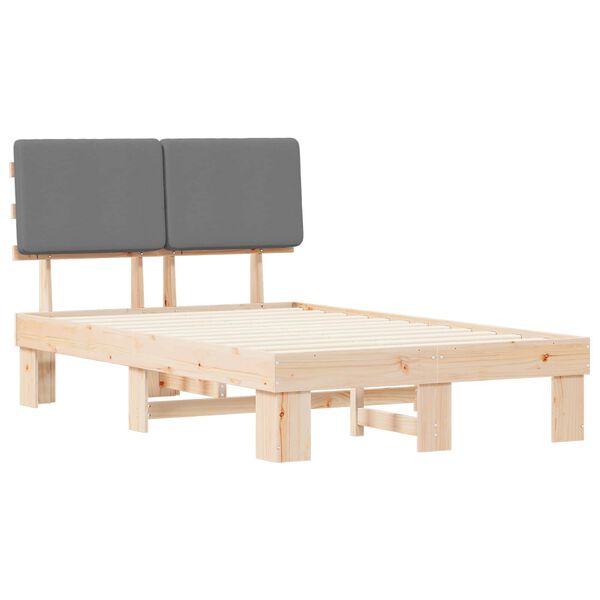 vidaXL Cadre de lit avec t&ecirc;te de lit rembourr&eacute;e Gris clair