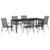 vidaXL Ensemble de salle &agrave; manger pour jardin 7 pc Noir
