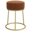 vidaXL Tabouret rond Marron Velours