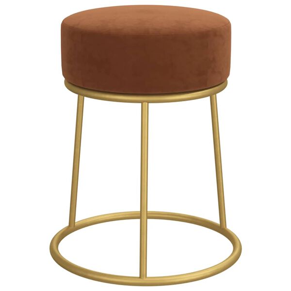 vidaXL Tabouret rond Marron Velours