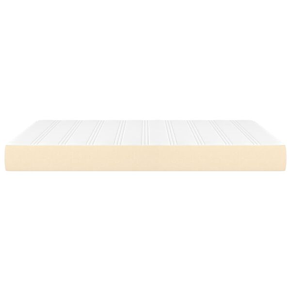 vidaXL Matelas de lit &agrave; ressorts ensach&eacute;s fermet&eacute; moyenne Cr&egrave;me 140x190x20 cm Tissu
