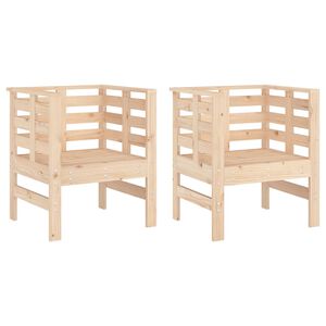 vidaXL Chaises de jardin lot de 2 61,5x53x71 cm bois de pin massif