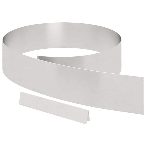 vidaXL Bordure de Pelouse Argent 450 x 0,05 x 15 cm Acier inoxydable