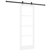 vidaXL Porte coulissante Blanc 78 x 211 cm Bois de pin massif et verre
