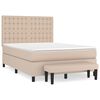 vidaXL Sommier &agrave; lattes de lit avec matelas Cappuccino 140x190 cm