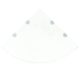vidaXL Étagères d'angle 2 pcs et supports Verre Transparent 45x45 cm