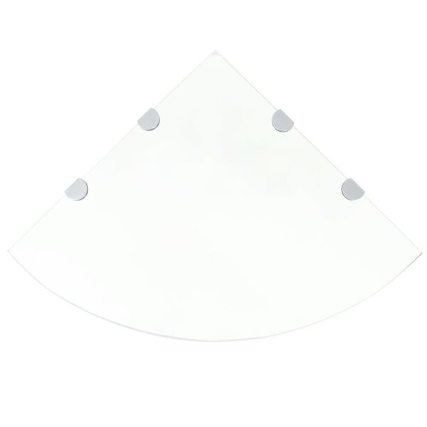 vidaXL &Eacute;tag&egrave;res d'angle 2 pcs et supports Verre Transparent 45x45 cm