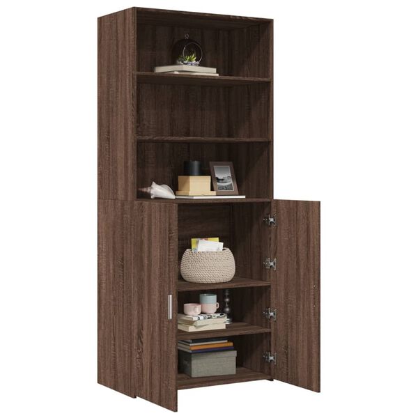 vidaXL Buffet haut ch&ecirc;ne marron 80x42,5x185 cm bois d'ing&eacute;nierie