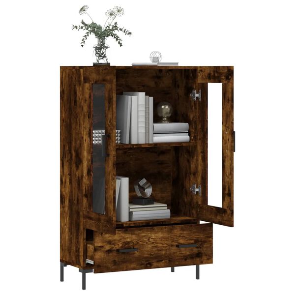 vidaXL Buffet haut ch&ecirc;ne fum&eacute; 69,5x31x115 cm bois d'ing&eacute;nierie