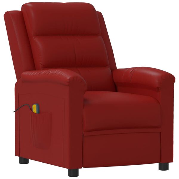 vidaXL Fauteuil de massage Rouge bordeaux Similicuir