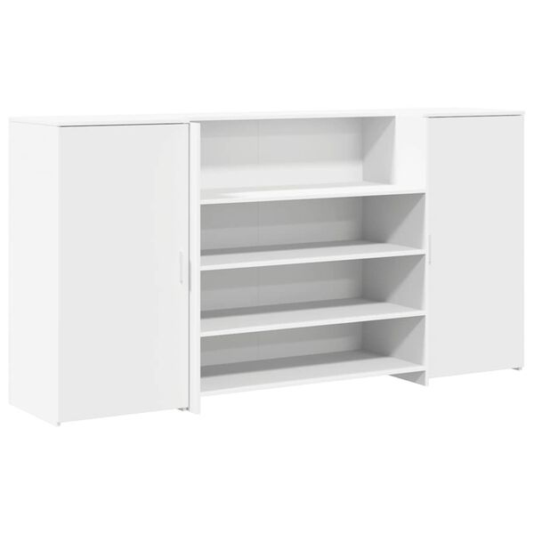 vidaXL Bureau de r&eacute;ception Blanc 200x50x103,5 cm Bois d'ing&eacute;nierie
