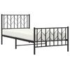 vidaXL Cadre de lit métal sans matelas avec pied de lit noir 90x190 cm